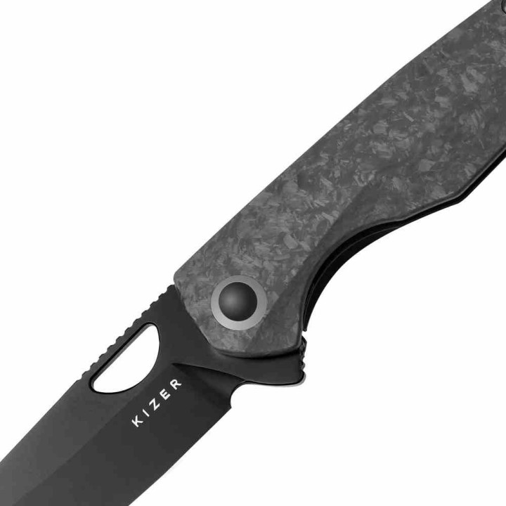 Couteau Kizer Sparrow FCarbone/TI Lame Reverse Tanto Acier CPM-S45VN Framelock IKBS KI3628A2 - Livraison Gratuite