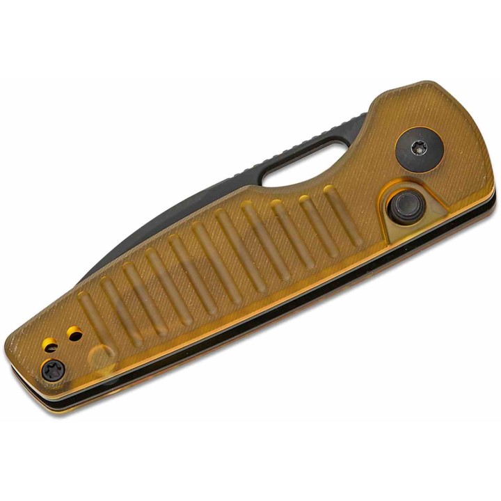 Couteau Kizer Parakeet Ultem (PEI) Lame Drop Point Acier Nitro-V Black Buttlon Lock Clip KIV2706A1 - Livraison Gratuite