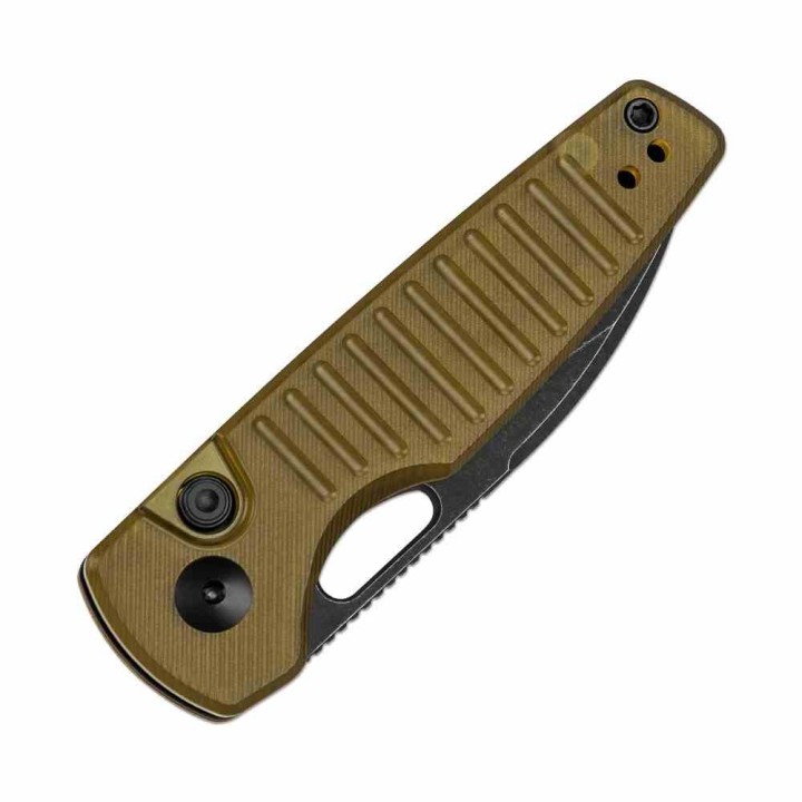 Couteau Kizer Parakeet Ultem (PEI) Lame Drop Point Acier Nitro-V Black Buttlon Lock Clip KIV2706A1 - Livraison Gratuite