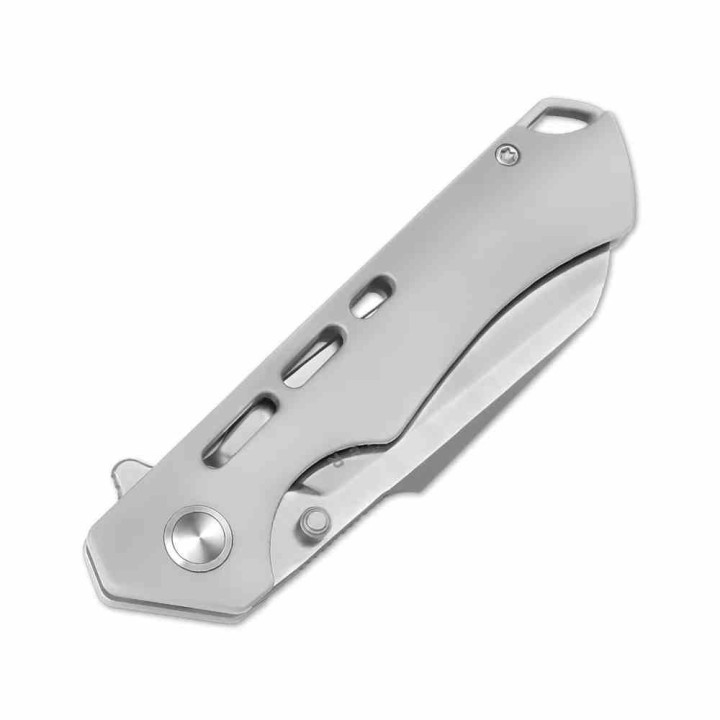 Couteau Kizer Crest Gray Lame Sheepsfoot Acier CPM-S35VN Satin Manche Titane Frame Lock KI3714A1 - Livraison Gratuite
