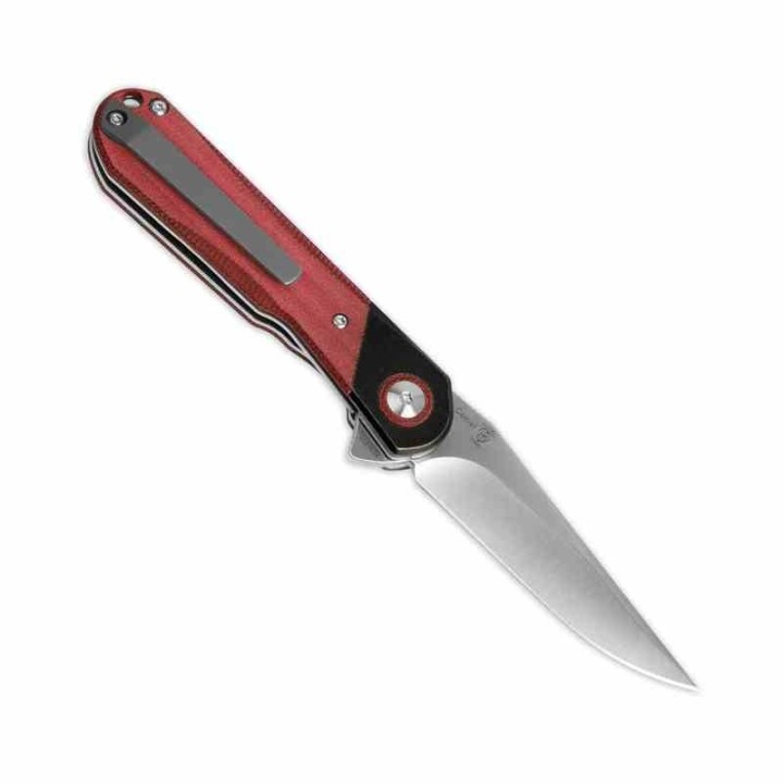 Couteau Kizer Comet Micarta Red Denim Lame Acier 154CM Manche Micarta IKBS Linerlock Clip KIV3614C4 - Livraison Gratuite