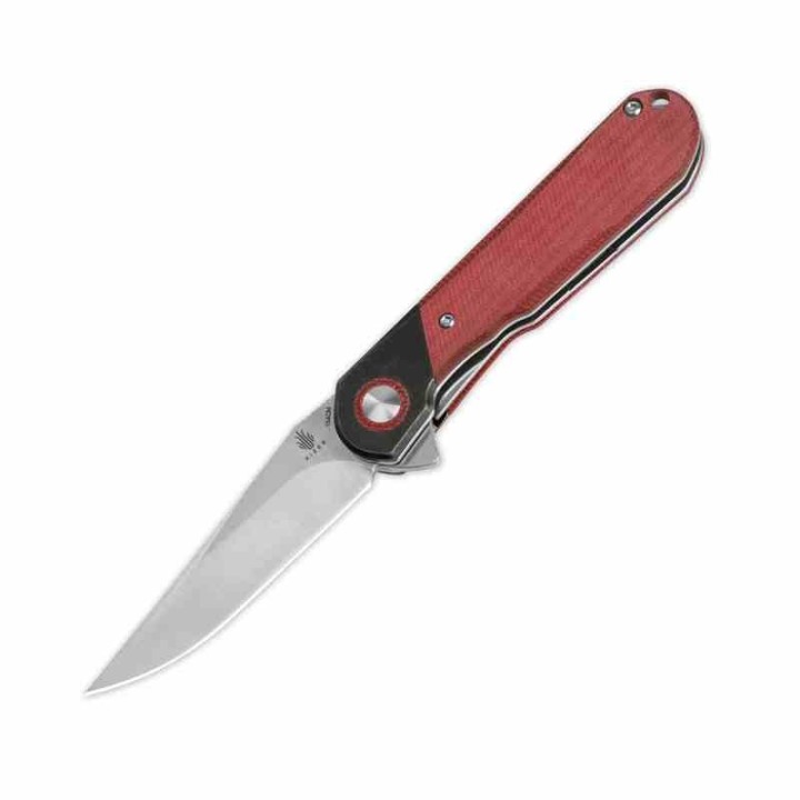 Couteau Kizer Comet Micarta Red Denim Lame Acier 154CM Manche Micarta IKBS Linerlock Clip KIV3614C4 - Livraison Gratuite