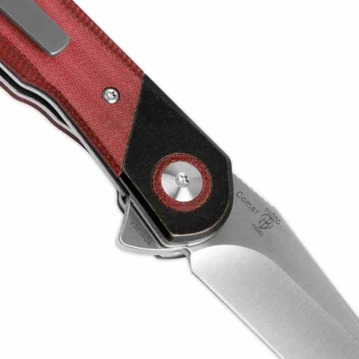Couteau Kizer Comet Micarta Red Denim Lame Acier 154CM Manche Micarta IKBS Linerlock Clip KIV3614C4 - Livraison Gratuite