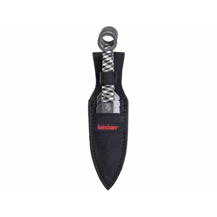 Set de 3 Couteaux de Lancer Kershaw Ion Lame Spear Point Acier 3Cr13 Manche Paracorde Etui Nylon KS1747BWX - Livraison Gratuite