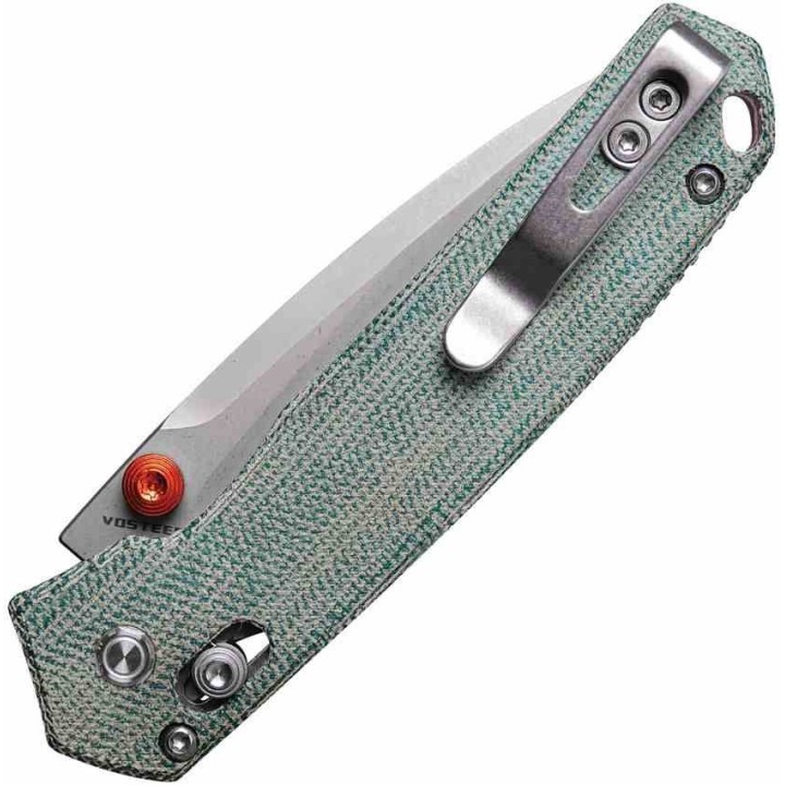 Couteau Vosteed Mini Psyop Teal Lame Acier Elmax Manche Micarta Crossbar Lock IKBS VOSA2305 - Livraison Gratuite