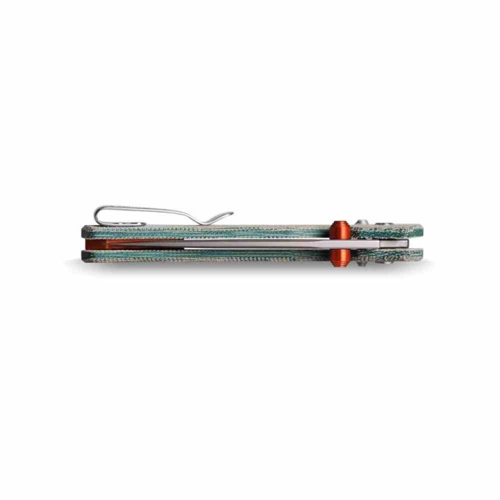 Couteau Vosteed Mini Psyop Teal Lame Acier Elmax Manche Micarta Crossbar Lock IKBS VOSA2305 - Livraison Gratuite