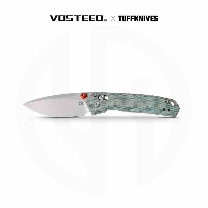 Couteau Vosteed Mini Psyop Teal Lame Acier Elmax Manche Micarta Crossbar Lock IKBS VOSA2305 - Livraison Gratuite