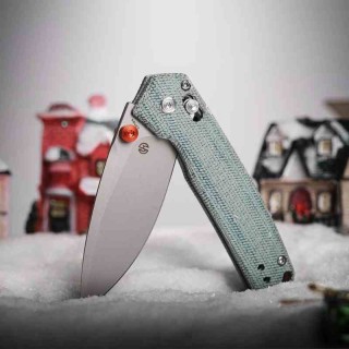 Couteau Vosteed Mini Psyop Teal Lame Acier Elmax Manche Micarta Crossbar Lock IKBS VOSA2305 - Livraison Gratuite