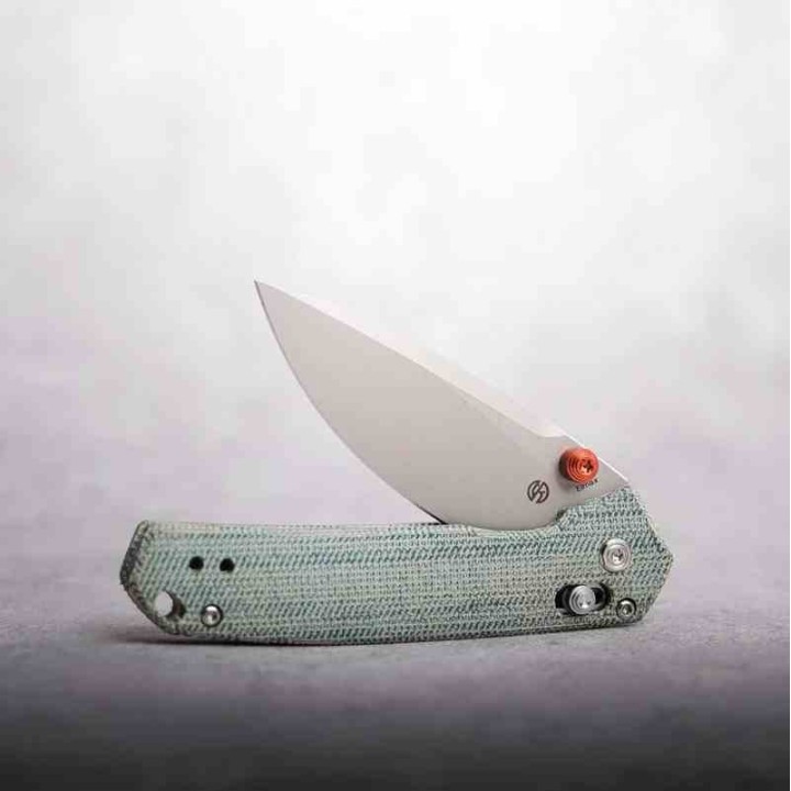 Couteau Vosteed Mini Psyop Teal Lame Acier Elmax Manche Micarta Crossbar Lock IKBS VOSA2305 - Livraison Gratuite