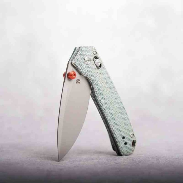 Couteau Vosteed Mini Psyop Teal Lame Acier Elmax Manche Micarta Crossbar Lock IKBS VOSA2305 - Livraison Gratuite