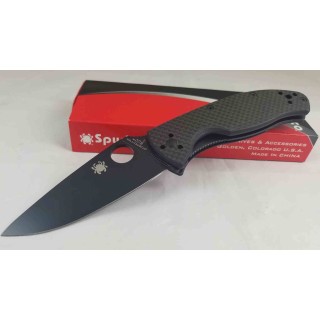 Couteau Spyderco Tenacious Carbon Fiber/G-10 Lame Acier 8Cr13MoV Noir Linerlock Clip SC122CFBBKP - Livraison Gratuite