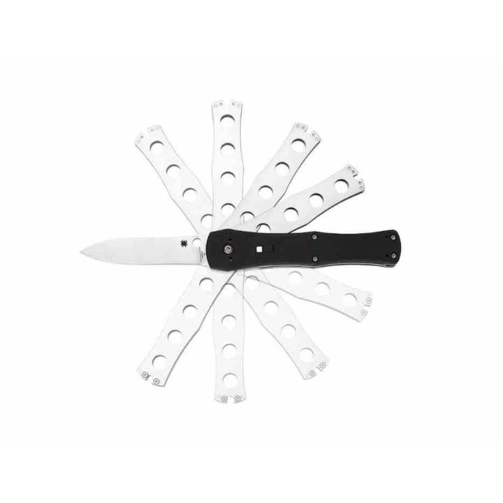 Couteau Spyderco JaniSong Balisong Lame Spear Point Acier CPM-S30V Manche G10 Slide Lock SC191GP -  Livraison Gratuite