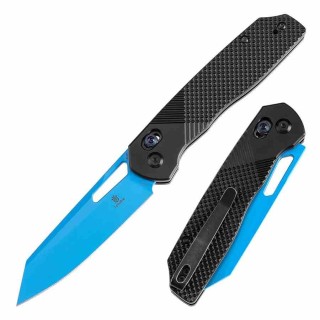Couteau Tenable Shard Blue Lame Reverse Tanto Acier 14C28N Manche Alu Noir Crossbar Lock T1006V2 - Livraison Gratuite
