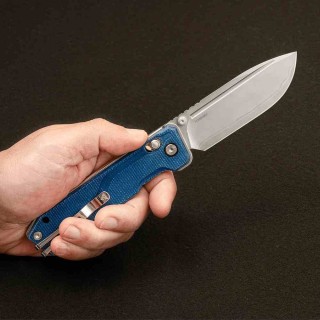 Couteau SRM Rubik 7228B-ME2 Lame Acier Laminé 140Cr Manche Micarta Ambi-Lock IKBS SRM7228BME2 - Livraison Gratuite