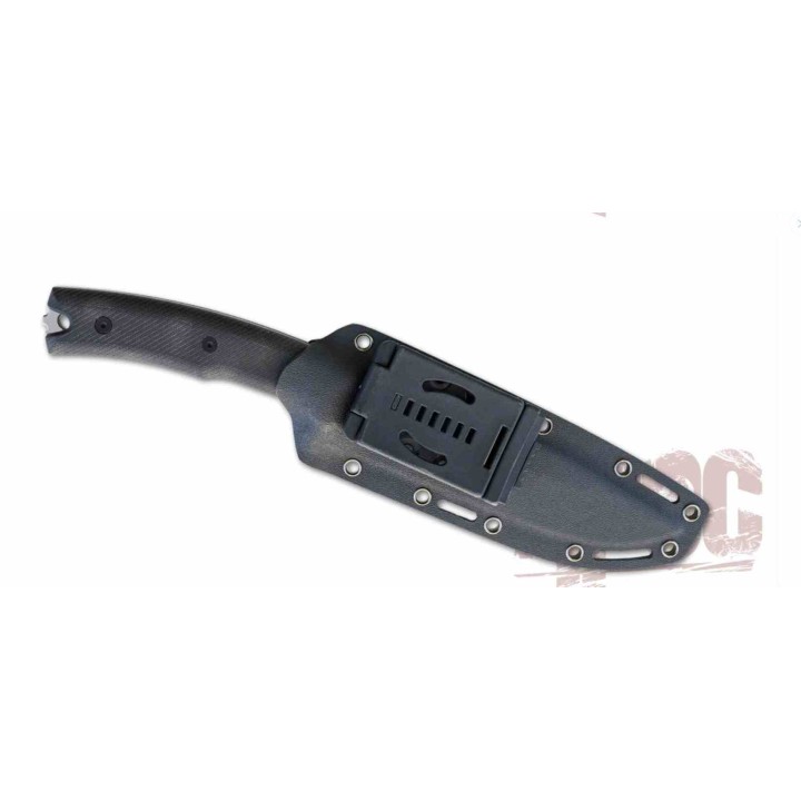 Couteau APOC Demko Bowie Lame Acier D2 Revêtue Titane Manche G10 Noir Etui Kydex DRK40021 - Livraison Gratuite