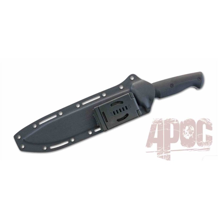 Couteau APOC Wallace Bowie Lame Acier D2 Revêtue Titane Manche G10 Noir Etui Kydex DRK40041 - Livraison Gratuite