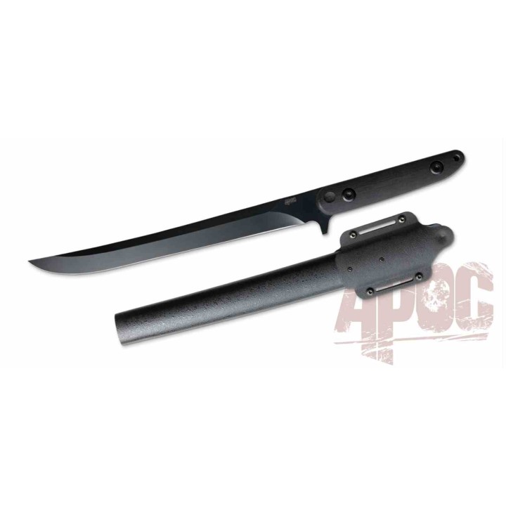 Katana APOC Atrim Survival Tanto Lame Acier 9260 Manche G10 Noir Etui Fibre de Verre DRK35660 - Livraison Gratuite