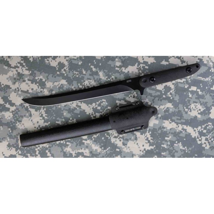 Katana APOC Atrim Survival Tanto Lame Acier 9260 Manche G10 Noir Etui Fibre de Verre DRK35660 - Livraison Gratuite