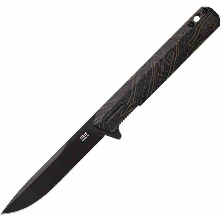Couteau Tekto F2 Bravo Lame Drop Point D2 Manche G10/Damascus IKBS TKTF2GMXBK1 - Livraison Gratuite