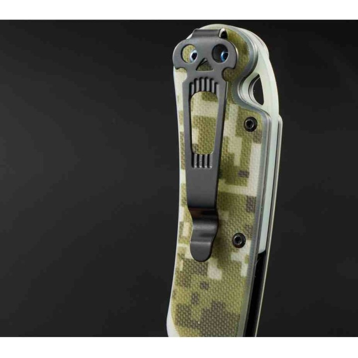 Couteau Daggerr Arrow Linerlock Camo Lame Dagger Acier D2 DLC Manche G10 Camo Clip DGR1CAMDLC - Livraison Gratuite
