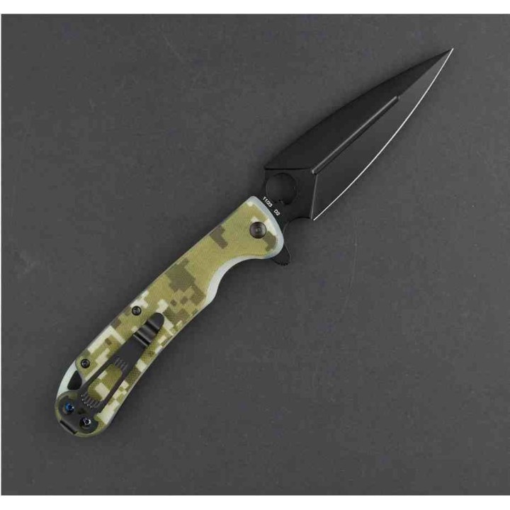 Couteau Daggerr Arrow Linerlock Camo Lame Dagger Acier D2 DLC Manche G10 Camo Clip DGR1CAMDLC - Livraison Gratuite
