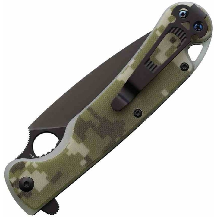 Couteau Daggerr Arrow Linerlock Camo Lame Dagger Acier D2 DLC Manche G10 Camo Clip DGR1CAMDLC - Livraison Gratuite