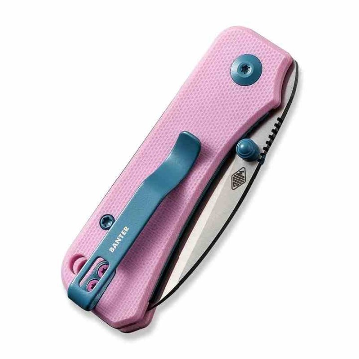 Couteau CIVIVI Baby Banter Pink Lame Acier Nitro-V Satin Manche G10 IKBS Liner Lock CIVC19068S10 - Livraison Gratuite