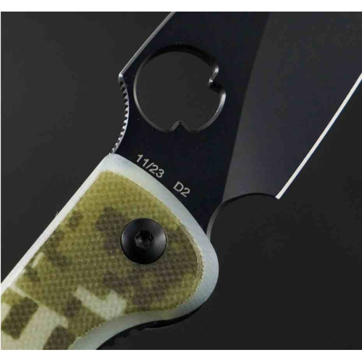 Couteau Daggerr Knives Zhalo Camo Lame Spear Point Acier D2 DLC Manche G10 Liner Lock DGR2CAMDLC - Livraison Gratuite