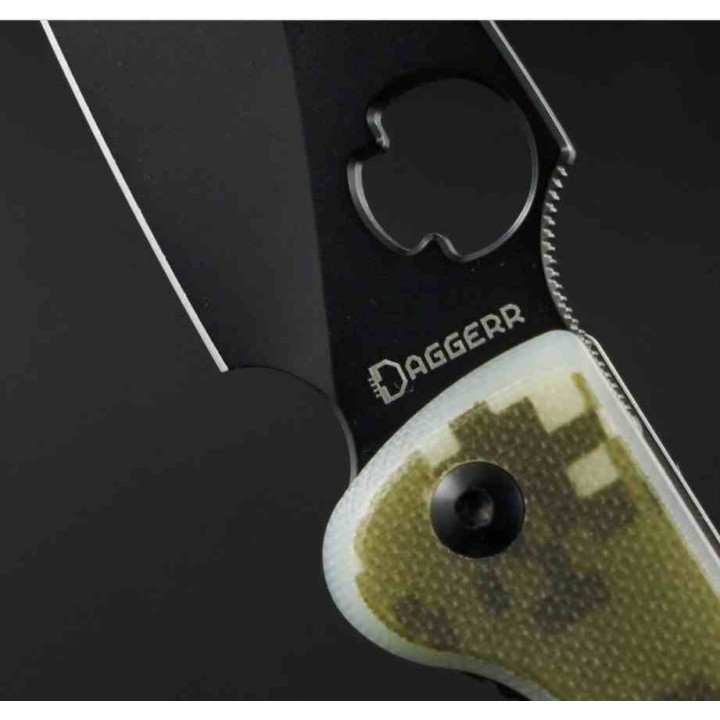 Couteau Daggerr Knives Zhalo Camo Lame Spear Point Acier D2 DLC Manche G10 Liner Lock DGR2CAMDLC - Livraison Gratuite