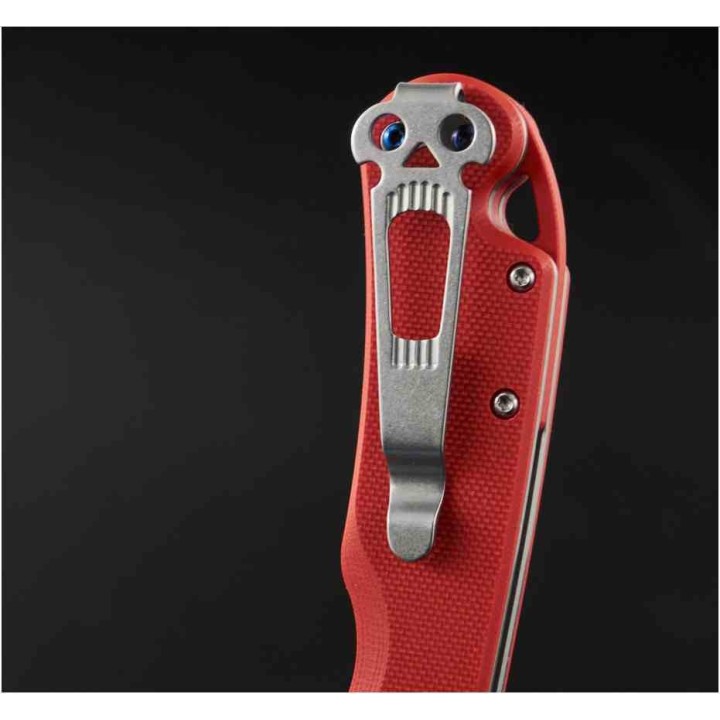 Couteau Pliant Daggerr Zhalo Mini Red Lame Acier D2 SW Manche G10 Liner Lock Clip DGR2MRDSW - Livraison Gratuite
