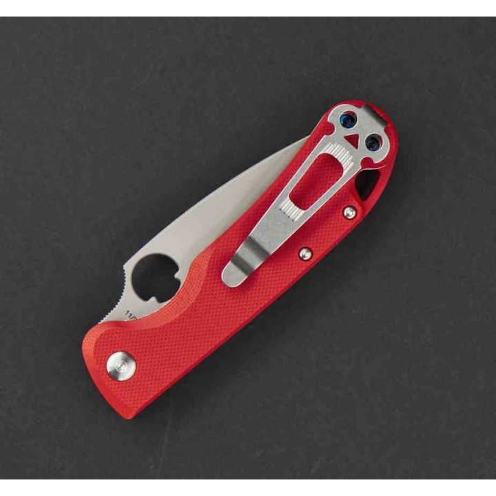 Couteau Pliant Daggerr Zhalo Mini Red Lame Acier D2 SW Manche G10 Liner Lock Clip DGR2MRDSW - Livraison Gratuite