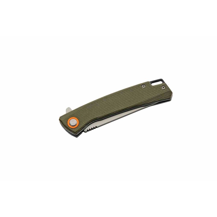Couteau Rite Edge Lame Clip Point Acier D2 Manche Micarta Vert Linerlock Clip IKBS CN4010GN - Livraison Gratuite
