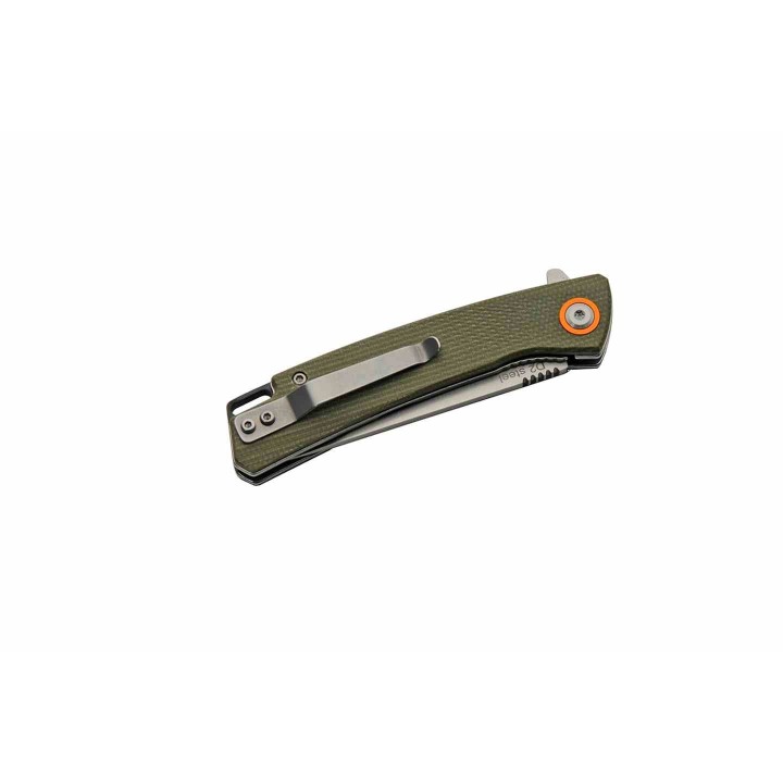 Couteau Rite Edge Lame Clip Point Acier D2 Manche Micarta Vert Linerlock Clip IKBS CN4010GN - Livraison Gratuite