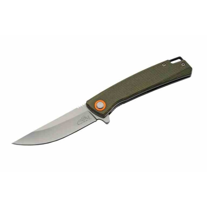 Couteau Rite Edge Lame Clip Point Acier D2 Manche Micarta Vert Linerlock Clip IKBS CN4010GN - Livraison Gratuite
