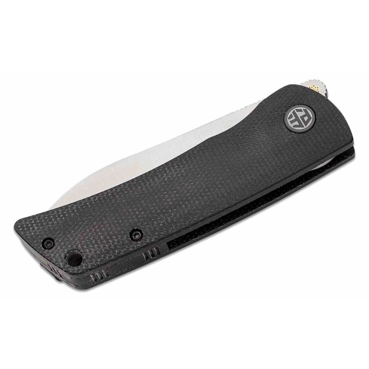 Couteau Petrified Fish Flavorist Black Lame Spear Point Acier K110 Manche Micarta Linerlock Clip PFKE05SDMS - Livraison Gratuite
