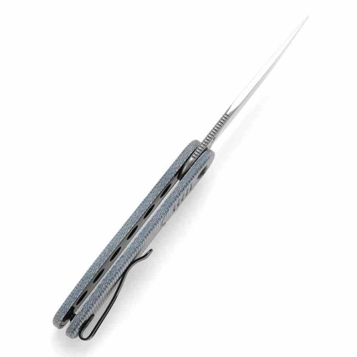Couteau Pliant Tenable Einar Blue Lame Acier Nitro-V SW Manche Micarta Bleu Liner Lock Clip T2072A2 - Livraison Gratuite