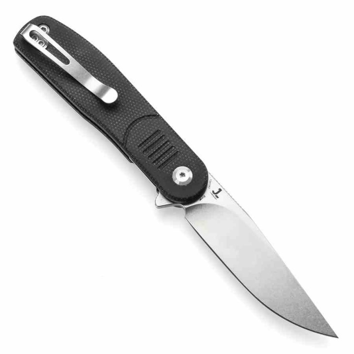 Couteau Pliant Tenable Einar Black Lame Drop Point Acier Nitro-V SW Manche Micarta Liner Lock Clip T2072A3 - Livraison Gratuite
