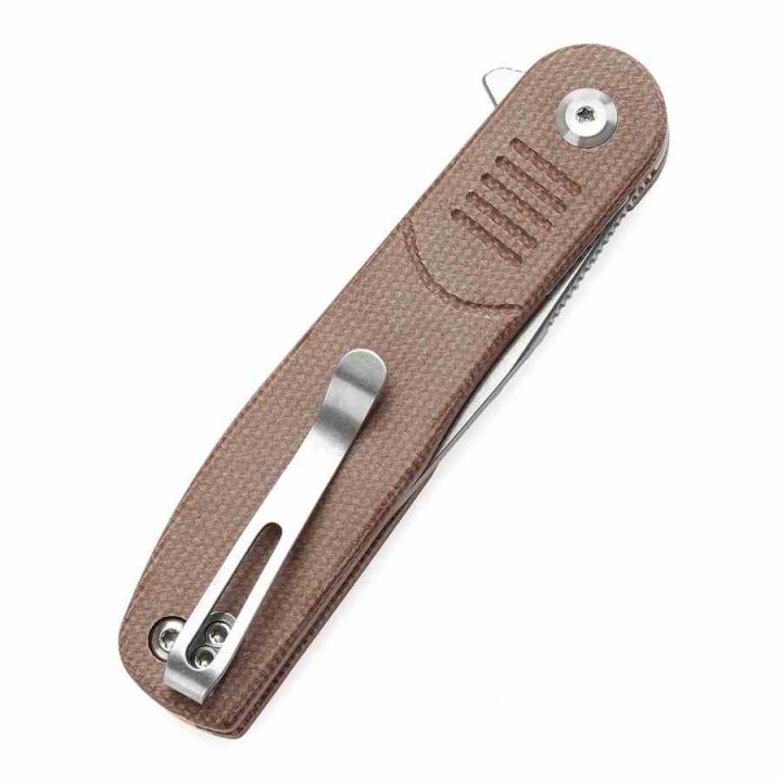 Couteau Pliant Tenable Einar Brown Lame Drop Point Acier Nitro-V SW Manche Micarta Liner Lock Clip T2072A5 - Livraison Gratuite