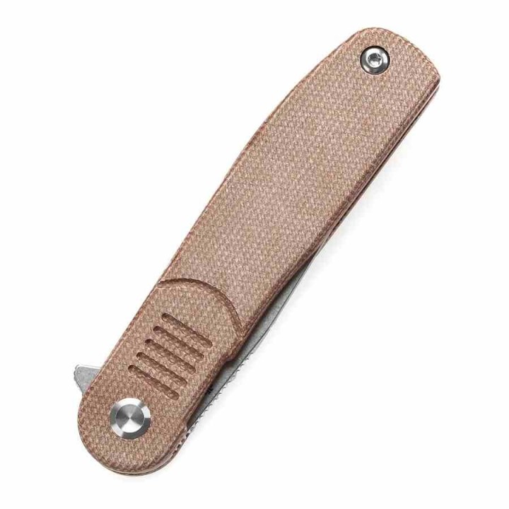 Couteau Pliant Tenable Einar Brown Lame Drop Point Acier Nitro-V SW Manche Micarta Liner Lock Clip T2072A5 - Livraison Gratuite