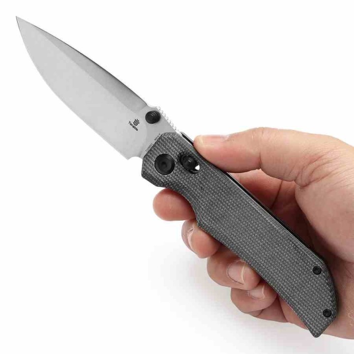 Couteau Tenable Eaglestrike Black Lame Acier Nitro-V Manche Micarta Cross Bar Lock T1095V1 - Livraison Gratuite