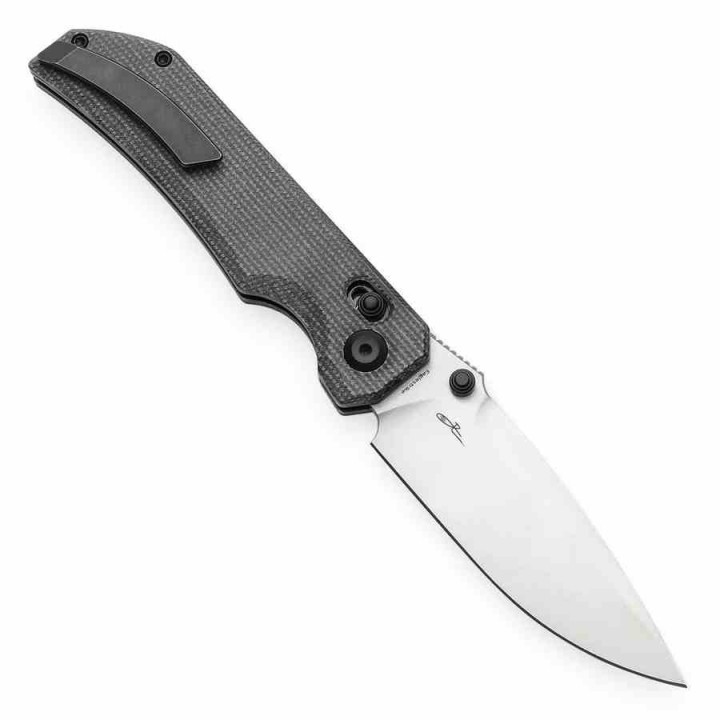 Couteau Tenable Eaglestrike Black Lame Acier Nitro-V Manche Micarta Cross Bar Lock T1095V1 - Livraison Gratuite