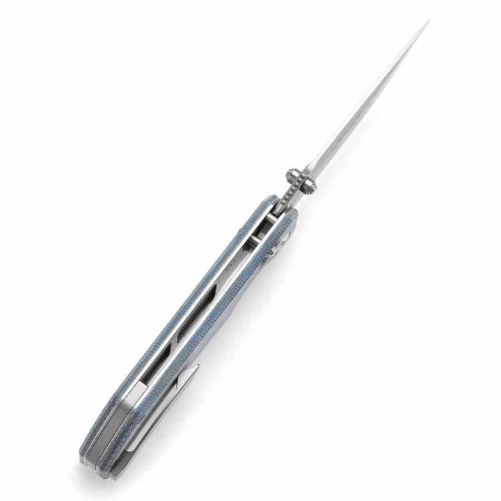 Couteau Tenable Eaglestrike Blue Lame Acier Nitro-V Manche Micarta Cross Bar Lock T1095V2 - Livraison Gratuite
