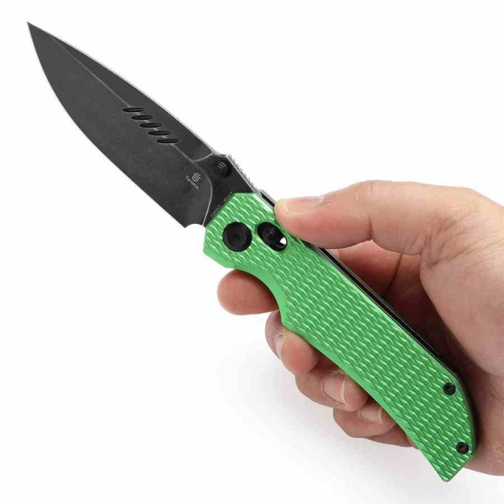 Couteau Tenable Eaglestrike Green Lame Acier Nitro-V Manche Aluminum Cross Bar Lock T1095V3 - Livraison Gratuite