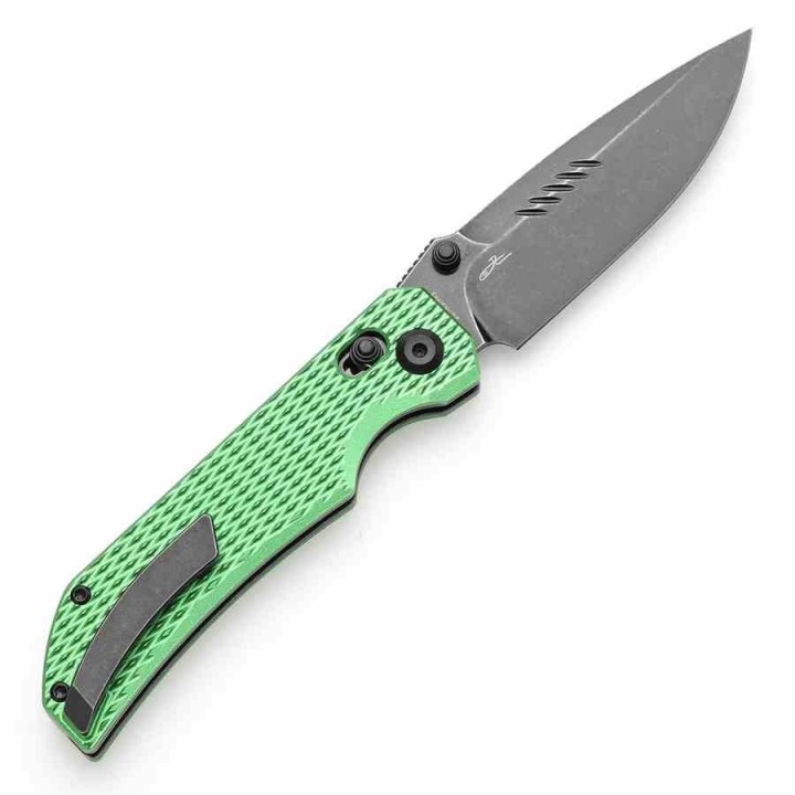Couteau Tenable Eaglestrike Green Lame Acier Nitro-V Manche Aluminum Cross Bar Lock T1095V3 - Livraison Gratuite