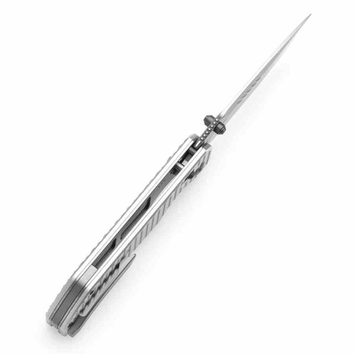 Couteau Tenable Eaglestrike Silver Lame Acier Nitro-V Manche Aluminum Cross Bar Lock T1095V4 - Livraison Gratuite