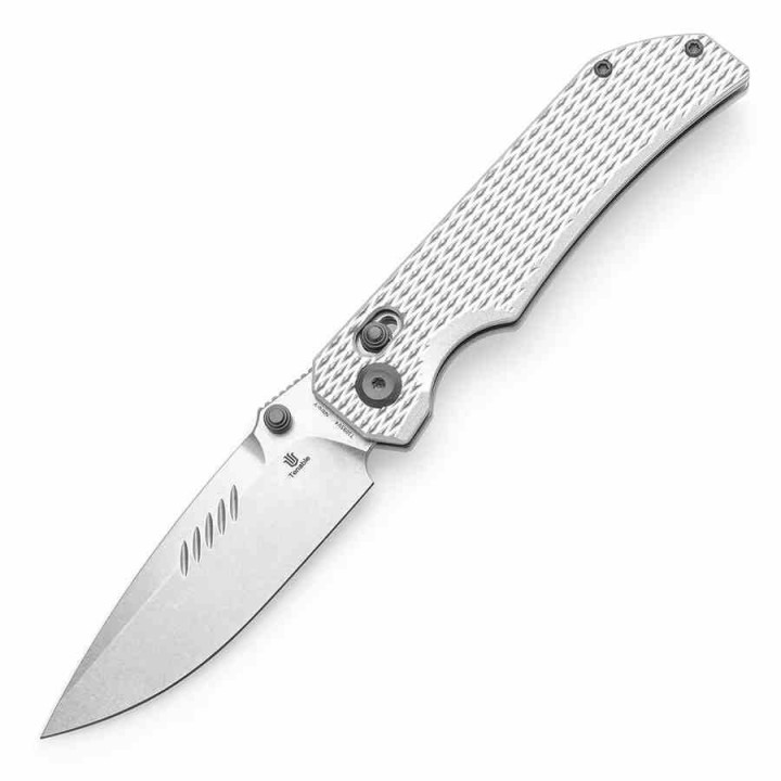 Couteau Tenable Eaglestrike Silver Lame Acier Nitro-V Manche Aluminum Cross Bar Lock T1095V4 - Livraison Gratuite