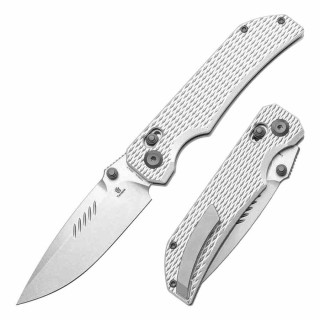 Couteau Tenable Eaglestrike Silver Lame Acier Nitro-V Manche Aluminum Cross Bar Lock T1095V4 - Livraison Gratuite