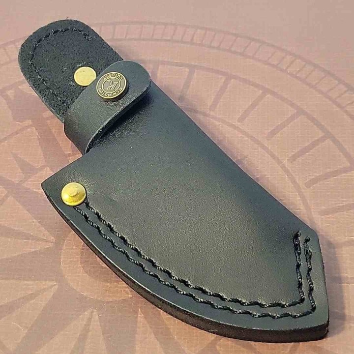 R15637 Couteau Remington Caping Hunter Lame Acier D2 Manche G10 Etui Cuir - Livraison Gratuite