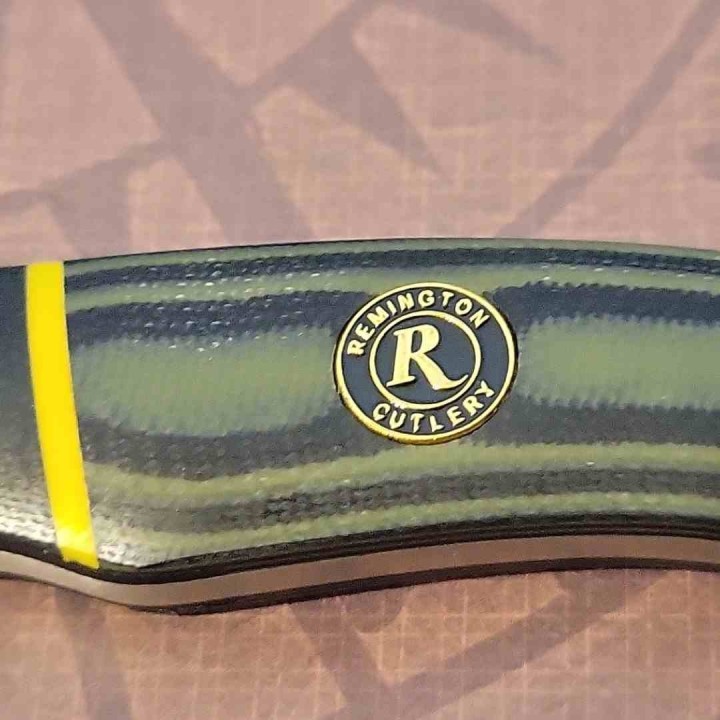 R15637 Couteau Remington Caping Hunter Lame Acier D2 Manche G10 Etui Cuir - Livraison Gratuite