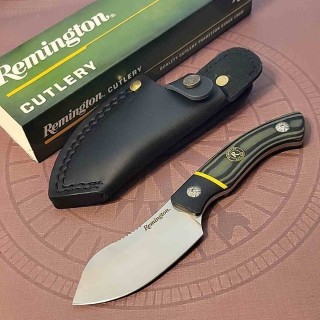 R15637 Couteau Remington Caping Hunter Lame Acier D2 Manche G10 Etui Cuir - Livraison Gratuite